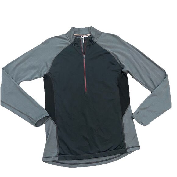 Smartwool Half Zip Pullover Lightweight Base Sweater Black Gray Size Medium - Picture 1 of 10